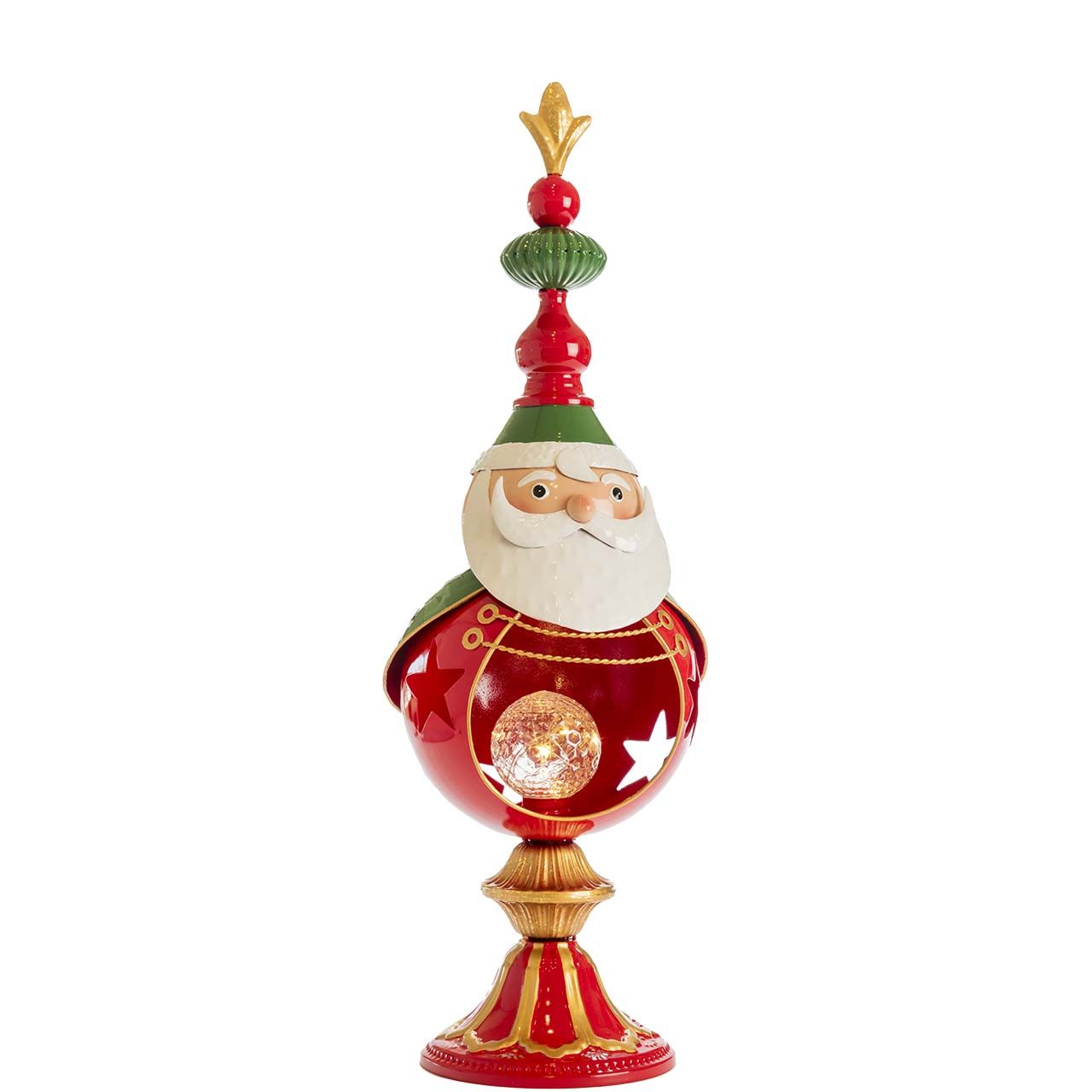 BABBO NATALE STILIZZATO IN METALLO CON LED H.53